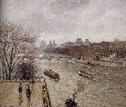 Camille Pissarro rain Louvre France oil painting artist
